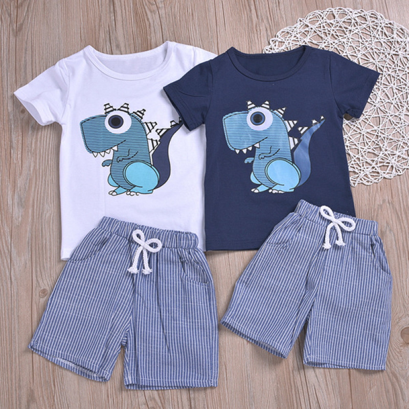 New Design Kids Hot Sale Brand Boys Clothing Children Summer Boys Clothes Cartoon Kids Boy Clothing Set T-shit+pants