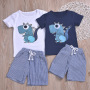 New Design Kids Hot Sale Brand Boys Clothing Children Summer Boys Clothes Cartoon Kids Boy Clothing Set T-shit+pants