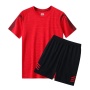 Conyson Wholesale Custom New Arrival Polyester Jogging Sportswear Gym Tracksuit And Short 2 Piece Shorts Track Suit Men T Shirt
