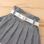 Conyson Bulk Summer A-line Sleeveless Simple Gala Contrast Color Dance Mini Ruffles 2 Pieces Solid Skirts litter Girls Dress