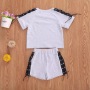 Conyson Wholesale Hot New Kids Clothes Children Summer Baby Little Girls Short Sleeves T-shirt Shorts String Design Clothing Set
