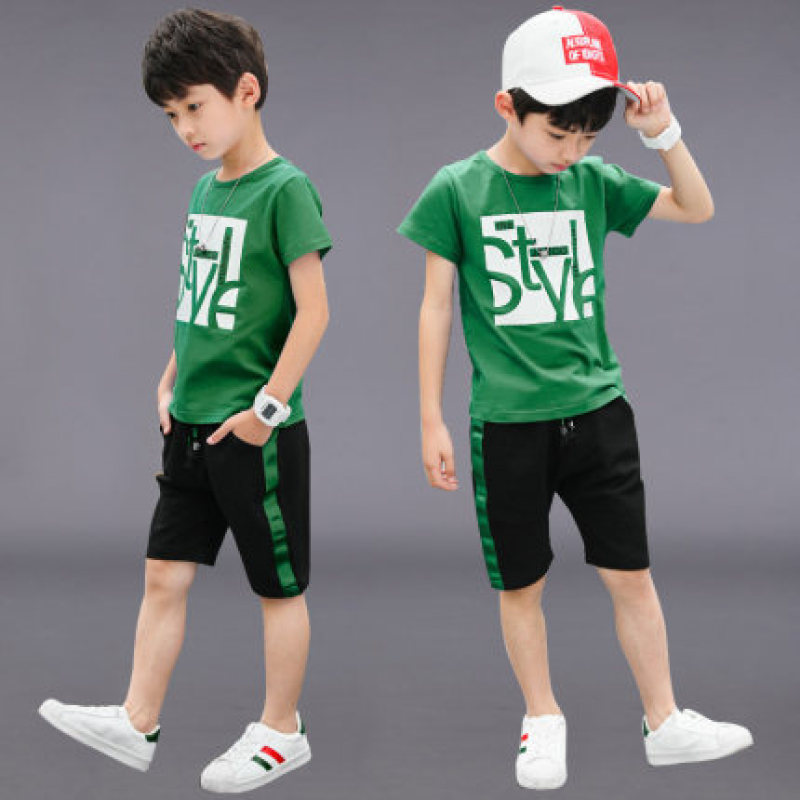 2021 Summer Boy Short Sleeve Pants Children Sports Kids Clothes New Style Fashion Children Clothing Casual Slim Boys Suit