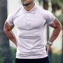 Conyson Fitness Custom Sport Muscle Cotton Button Gym Men's Polo Shirts With Collar Men's Solid Color T-shirt Multi-Color Shirt