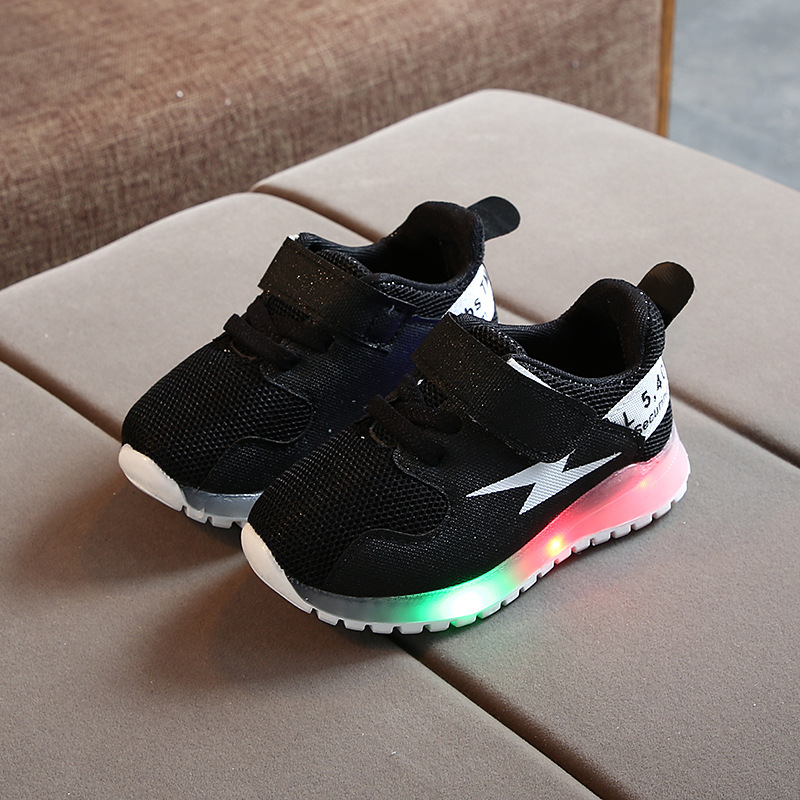 Conyson hot sale fashion toddler Children's baby Casual kids boy girl LED light shine running sneaker sport grid designer shoes