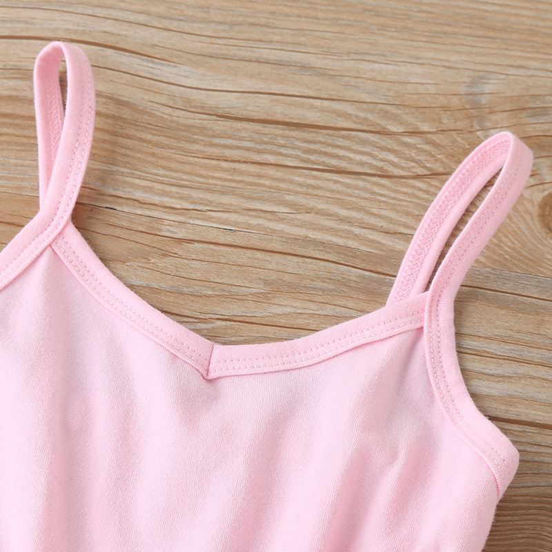 high quality 2021 summer sleeveless pure color one piece casual cute cotton baby girls knitwear clothes romper clothing