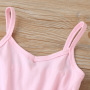 high quality 2021 summer sleeveless pure color one piece casual cute cotton baby girls knitwear clothes romper clothing