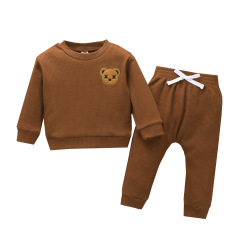 Conyson wholesale fall cotton baby kids korean designers unisex fashion boutique clothing suit boy girls winter clothes sets