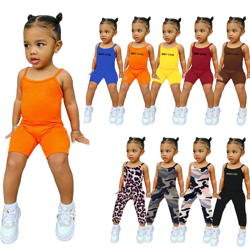 Conyson Summer Kids Clothing Set Toddler Girl Clothes Kids Jumpsuit Tank Top Toddler Girls Jumpsuits