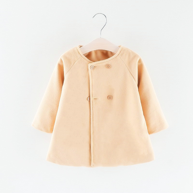 Conyson hot sale korean fashion boutique Baby kids clothes Woolen Girl Long Sleeve Autumn Winter button clothing Windproof Coat