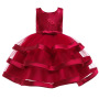 Vestido infantil de algodão estilo novo para casamento, aniversário e festa de aniversário. Lindo vestido de tule sem mangas para meninas.
