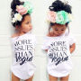 Summer New Children Solid Color Short-sleeved Letter Print T-shirt Girls Popular Design Young Girl Baby T-shirt Top Clothing