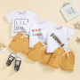 Conyson Summer Infant Baby Boys Clothes Sets Skateboard/ Letter Print Short Sleeve Tops+ Shorts Custom Kids Clothes Casual Suits