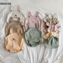Conyson New Summer 2023 Unisex Pullover Suspenders Sleeveless Newborn Vintage Cute Pattern Bodysuit Cotton Baby clothes Romper