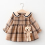 Long Sleeve Star Bow Dress Children Mesh Patchwork Baby Girl Princess Dress With Bowknot Solid Fashion Style Casual Dress