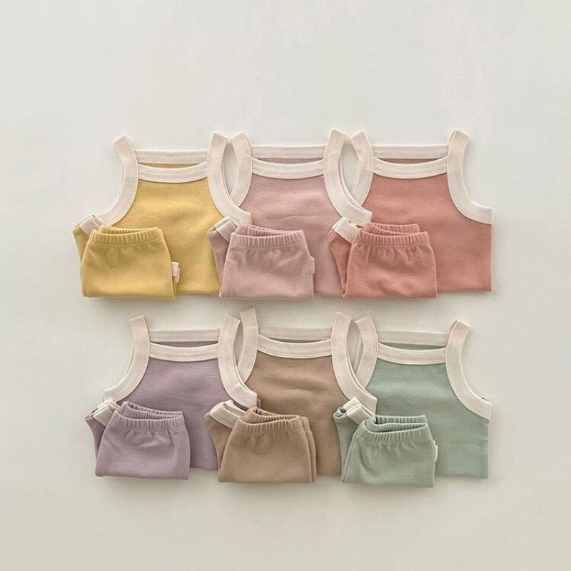Conyson Newborn Baby Clothes Toddler Girls Wear Solid Sleeveless Top Shorts Kids Cotton Boutique Baby Girls Tracksuits Sets