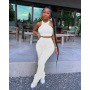 Conyson hot sale fashion summer Custom logo Made Outdoor women pure color suit clothes two-piece adult t-shirt pant clothing Set