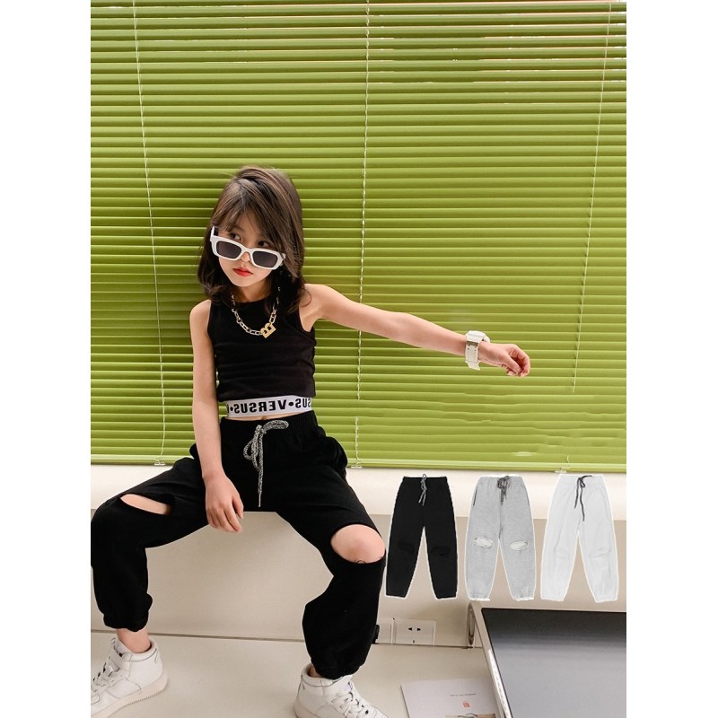 Conyson hot sale boutique summer korean fashion children clothes vest Infant baby Children's Girls casual Kids wear Clothing Set