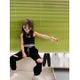 Conyson hot sale boutique summer korean fashion children clothes vest Infant baby Children's Girls casual Kids wear Clothing Set