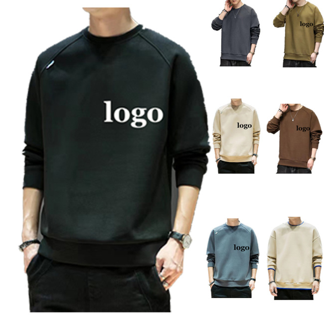 Conyson Custom Logo 280gsm High Quality Plain White Pullover Sweatshirts Oversized Drop Shoulder Blank Men's Plaid Hoodie Shirt