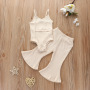 Lace Stitching Denim Shorts Suit Princess Bubble Sleeve Top +lace Stitching Denim Shorts 2pcs Children Baby Kids Clothes Suit