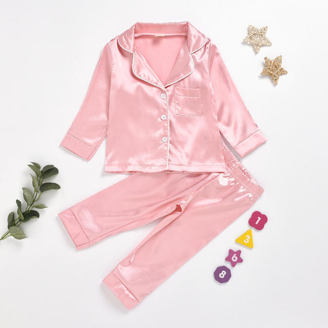 Winter Long girls' sleepwear Custom kids blank pajama sets Pajama Sets Girls' Sleepwear