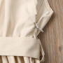 Toddler Baby Girls Retro Dress Sleeveless Double-Breasted Windbreaker Dress Party Pageant Belt Buckle Princess Dress 1-6Y
