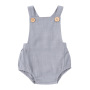 Conyson Wholesale Summer Pure Color Button Short Sleeve Bodysuit Girls Linen Newborn Suspenders Triangle Rompers for Toddlers