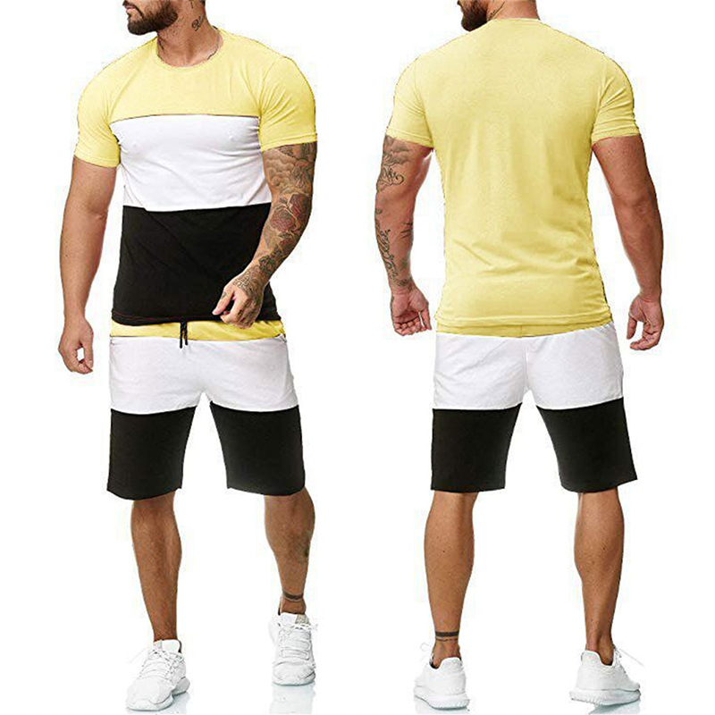 Summer Sport Fitness Homewear Men's Shorts Sleeve T-Shirt + Pant 2 Pieces Pant Sets Daily Clothing Male Suits for Men Tracksuit