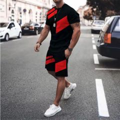 Summer Custom Tracksuit 2 Piece Short Sleeve Loose Fitness Casual Short Sleeve Suit Men'S Shorts Sets Gym Joggers Suits Set