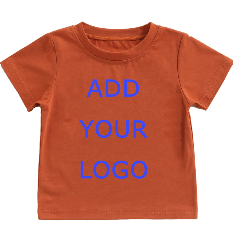 Conyson Customize Summer Unisex Kids Clothes Girls and Boys Pullover Letter Logo Printing Short Sleeves Cotton Children T-shirts