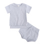 Cotton Casual Summer Newborn Baby Boys Girls Outfits Suit Ribbed Knitted Short Sleeve T-shirts Tops+Shorts 2Pcs Kids Tracksuits