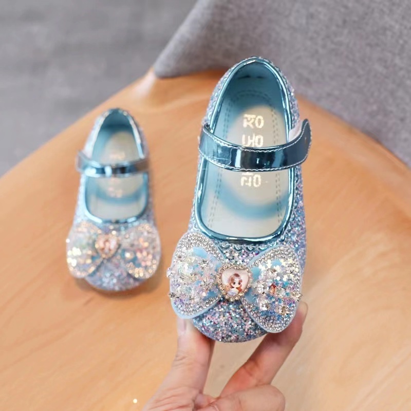 Conyson Fashionable New Arrival Spring Summer Comfortable Pu Hook & Loop Princess Bow Shoes Little Child Girl Low Heeled Sandals