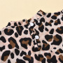 New Children's Leopard Print Long Sleeves Kids Spot Short Sleeve Clothes Dress Set Two-piece Lace Skirt Girls' Suits