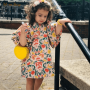 Conyson Baby Girl Princess Cotton Floral Dress Puff Sleeve Infant Toddler Girl Vintage Flower Vestido Pastoralism Baby Clothes