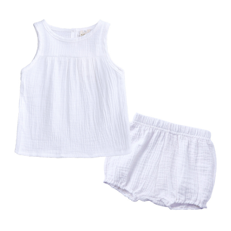 Conyson High Quality Outfit Summer Newborn Organic Solid Infant Brand Clothes Unisex Matching Suit 2 Pieces baby clothing Set