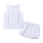 Conyson High Quality Outfit Summer Newborn Organic Solid Infant Brand Clothes Unisex Matching Suit 2 Pieces baby clothing Set