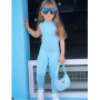 Conyson Summer Hot Sale Little Girl Clothing Oem Fashion Colors Solid Soft Cotton Baby Girls Sleeveless One Piece Jumpsuit