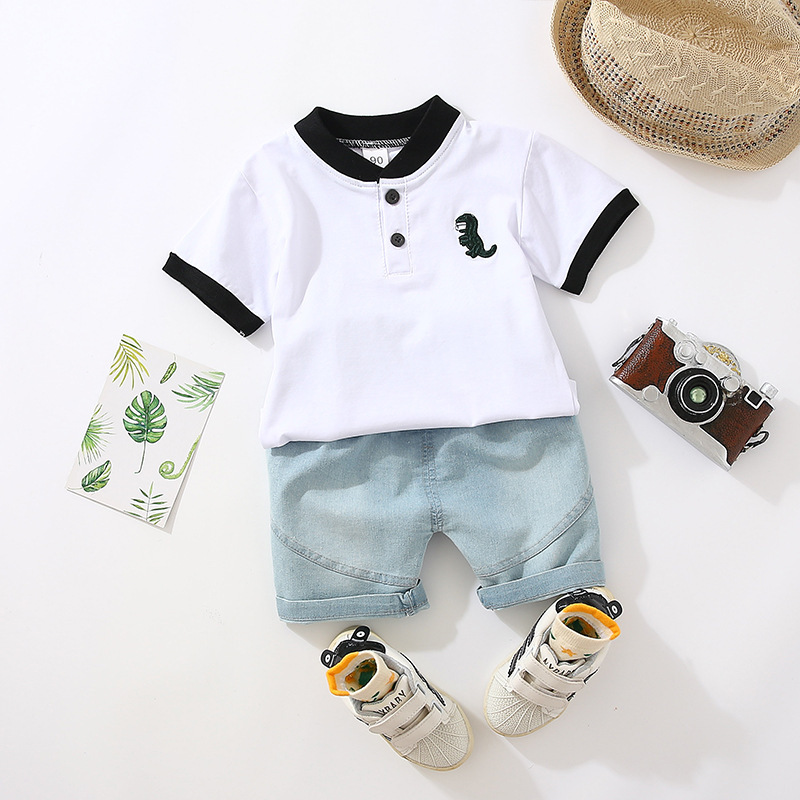 Conyson Hot Sale Polo Fashion Summer Children's 2 Pieces Sets Different Design T-shirt And Short Pants Baby Boy Sets