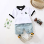 Conyson Hot Sale Polo Fashion Summer Children's 2 Pieces Sets Different Design T-shirt And Short Pants Baby Boy Sets