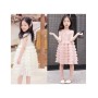 Conyson Wholesale Summer New Design Boutique Mesh Embroidery White Flower Ball Gown Girls Party Dresses