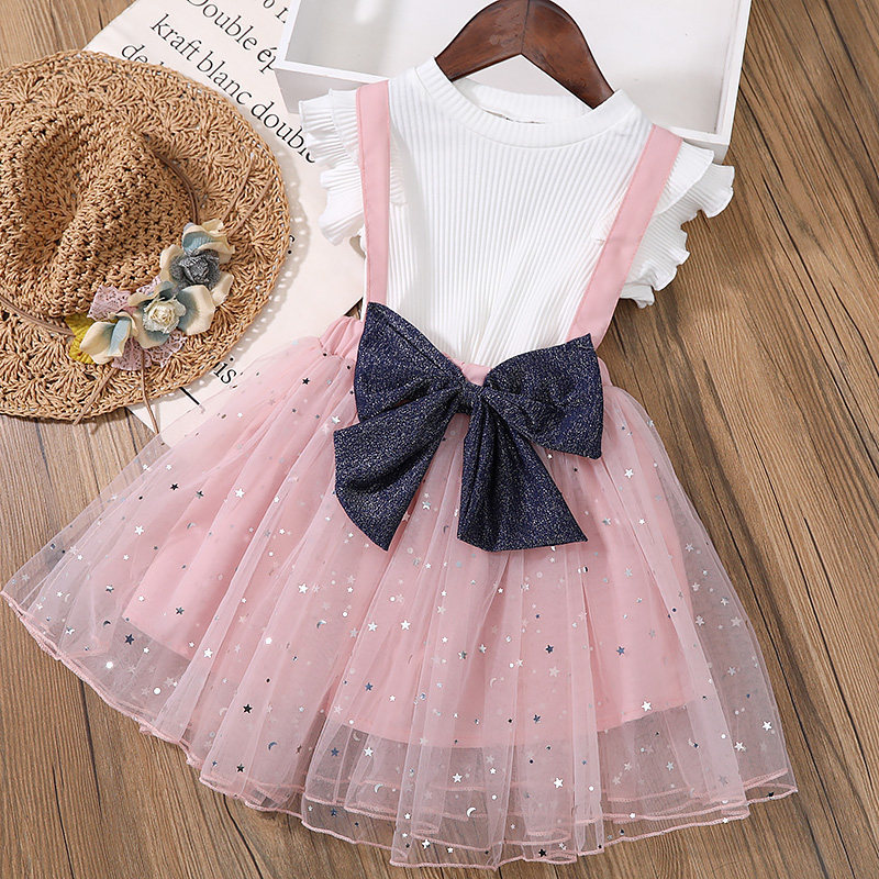 Conyson Hot Fashion New Kids Summer Clothes Baby Little Girls Halter Fantasy Casual Dress Gauze Princess Sleeveless Dresses Sets