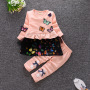 Conyson Factory Direct Discount Price kids Girls Clothes Long Sleeve Girls 2 Piece Children's Leisure Cartoon baby clothing Set