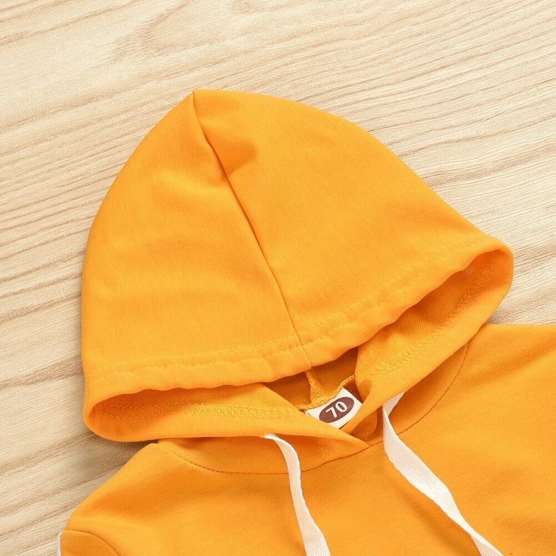 Conyson Baby Girls Sportswear Spell Color Long Sleeve Pullover Hood Crop Tops Mesh Desgin Long Pants Jogging Tracksuit Outfit