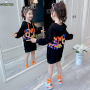 Conyson New Designer Letter Printed Kids Hoodies Clothes Casual Cute Teen Long Black Hoodies Sweatshirt Dress For Teenager Girls