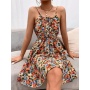 Conyson Dropshipping New Hot Sale Arrival Summer Sleeveless Floral Printed Simple Flavor Women's Flare Loose Vintage Dress