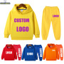 Conyson Custom logo Made Outdoor hot sale toddler jogger suit Baby Kid cotton designers hoodie clothes Tracksuit Sweatsuit Sets