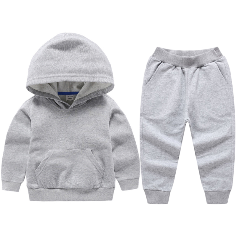 Conyson Wholesale Custom Logo Baby Boys Hoodie Customize Fashion Cotton Hoodie Pants 2pcs Kids Girls Clothing Sets