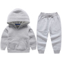 Conyson Wholesale Custom Logo Baby Boys Hoodie Customize Fashion Cotton Hoodie Pants 2pcs Kids Girls Clothing Sets