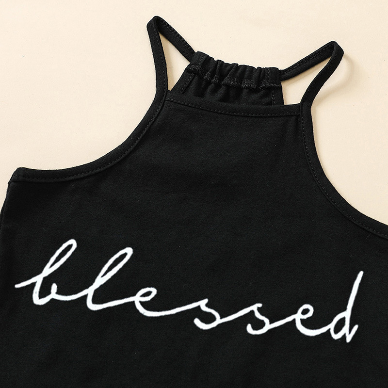 Conyson Fashion Summer Kids Clothing Letter Print Halter Top Pink Vest+Camouflage Long Pants Baby Girls Two-piece Outfits