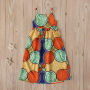 Conyson Summer kids baby clothes Cotton Colored Circle Patterns Sleeveless African Style A-line Halter Girls Princess Dress